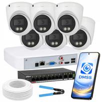 Lauko stebėjimo kamerų rinkinys Dahua, 6 PoE IP, 4 Mpx, IR LED