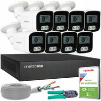 Stebėjimo kamerų rinkinys 8 IP 8 Mpx PoE su mikrofonu, žmonių aptikimu ir 2TB HDD