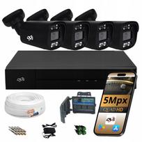 Vaizdo stebėjimo 5Mpx analoginių kamerų rinkinys (4 vnt.) su LED/IR, AHD/TVI