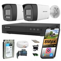 Vaizdo stebėjimo rinkinys Hikvision, 2 kameros, 4K 8 Mpx, LED IR pašvietimas, 1 TB diskas