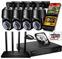 IP vaizdo stebėjimo rinkinys su 4 P8 lauko sukiojamomis 8MPx WiFi kameromis