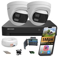 Stebėjimo rinkinys su 2 Hikvision 5Mpx panoraminėmis 180° kupolinėmis kameromis