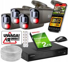 Vaizdo stebėjimo rinkinys 4 POE 4K Ultra HD kamerų, 8 Mpx, 2 TB, pilkas