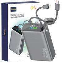 Išorinė baterija 20000mAh, 22.5W, su USB-C ir Lightning kabeliais