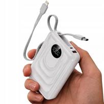 Išorinė baterija VOPTIX CK-059, 20000mAh, 22.5W, LCD ekranas, su laidais, iPhone/Android, PD, tinkama skrydžiams