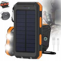 Saulės energijos išorinė baterija 30000mAh, atspari vandeniui, su kompasu, 2xUSB, galinga žibintuvėlis
