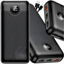 Išorinė baterija 30000mAh, 20W, 3x USB, USB-C, QC 3.0, PD 3.0