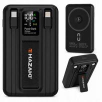 Išorinė baterija HAZAKI 10000mAh, 22,5W, magnetinis belaidis įkrovimas, MagSafe, 2 laidai, PD