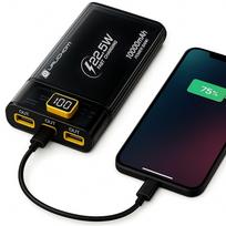 Išorinė baterija URUCHOM 10000mAh, 22.5W, su USB C kabeliu, tinka kelionėms ir lėktuvui