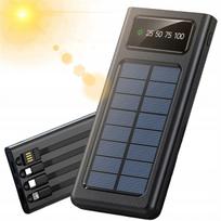 Nešiojama saulės baterija 20000mAh su LED ekranu ir Lightning laidu