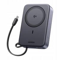 Išorinė baterija UGREEN PB567, 20000 mAh, 30 W, Qi2, USB-C laidas, 15 W, pilka