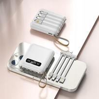 Išorinė baterija, 10000mAh, 4 laidai, 3A, 5V