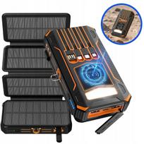 Išorinė baterija POWERBANK 27000mAh su saulės įkrovimu, 2 x USB, žibintuvėlis