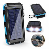 Saulės energijos išorinis akumuliatorius 30000mAh su LED žibintuvėliu, 4 USB