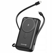 Išorinė baterija Swissten 20000 mAh, belaidis Qi įkrovimas, PD 20W, USB-C ir Lightning laidai