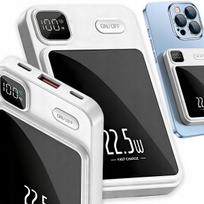 Belaidis magnetinis išorinis akumuliatorius 22.5W, USB-C, 10000mAh, itin plonas