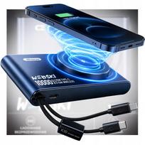 Belaidis Qi2 MagSafe išorinis akumuliatorius su Type C ir LT laidu