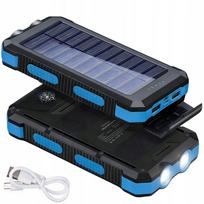 Išorinis saulės įkroviklis 30000mAh, atsparus vandeniui, su galinga žibintuvėliu