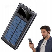 Išorinė baterija saulės energija, 20000 mAh, USB, žibintuvėlis