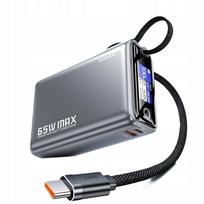 Išorinė baterija Toocki 20000mAh, 65W PD, su USB-C LED laidu