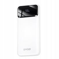 Išorinė baterija BWOO, 10000mAh, 22,5W, balta, greitas įkrovimas