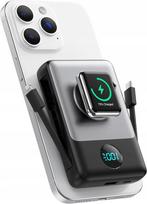 Išorinis akumuliatorius PowerBank 10800mAh, magnetinis, MagSafe, USB-C, Lightning, su LED, tinka iPhone ir Android