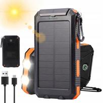 Saulės energijos išorinis akumuliatorius 30000mAh su LED ir kompasu