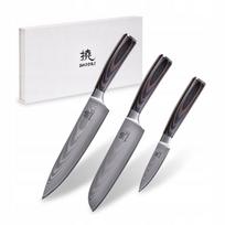 Virtuvinių peilių rinkinys Shiori 3 vnt.: Chairo, Shoto, Santoku, Damasko plienas