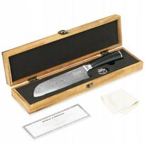 Virtuvinis peilis BACHER SANTOKU, Damasko plienas, G10 rankena