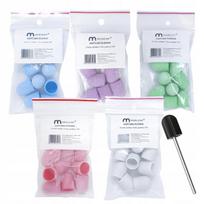 Pedikiūro abrazyvinės kepurėlės MaluLac 13 mm, 50 vnt. su laikikliu