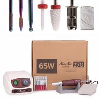 Elektrinė nagų freza Molly Nails, 65W, balta, su antgaliais