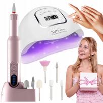 Hibridinė nagų rinkinys su 80W UV lempa ir profesionalia freza, tinka dovanai