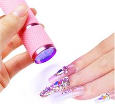 Mini LED/UV lempa nagams, 9W, nešiojama, rožinė