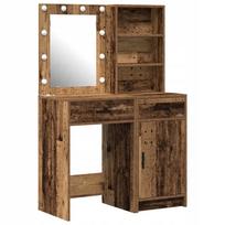 Tualeto komplektas su LED stalčiumi ir lentyna, 2 vnt., Old wood