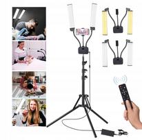 LED grindų lempos stovas, 40W, BENT DOUBLE, blakstienų priauginimui ir makiažui