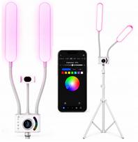 Kosmetinė lempa blakstienų priauginimui, dviguba RGB LED rankena, daugiaspalvė