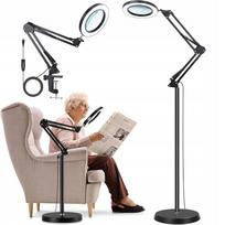 LED kosmetinė stalinė lempa su 10x didinamuoju stiklu, 3-in-1, grindų lempa