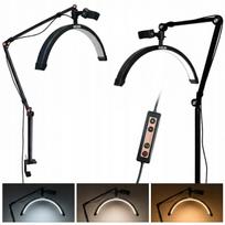 LED kosmetinė lempa MOON Arch, 20W, blakstienoms, stalinė, juoda, 42 cm