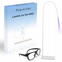 UV lempa blakstienų priauginimui ProjectLashes su akiniais, balta