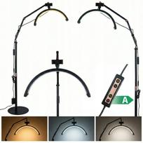 Kosmetinė LED lempa MOON Arch, 20W, blakstienoms, stovima, juoda, 160 cm