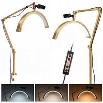 LED kosmetinė lempa MOON Arch 20W, blakstienoms, stalinė, auksinė, 42 cm