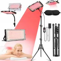Infraraudonųjų spindulių LED lempa 12V, 96 LED, su stovu, akiniais ir laikmačiu