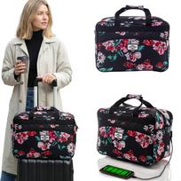Kelioninis rankinis bagažas 40x30x20 cm su USB jungtimi, tinka RYANAIR ir WIZZAIR