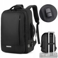 Kelioninė rankinė kuprinė 40x30x20 cm, su USB, juoda, tinka Ryanair