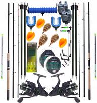 Žvejybos rinkinys: 2 feeder meškerės, 2 Master Feeder ritės, priedai