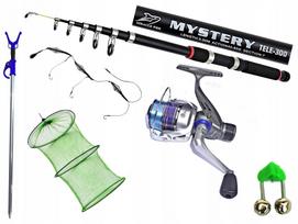 Žvejybos rinkinys: MYSTERY ROD 300 meškerė, SH3000 BLUE ritė, priedai