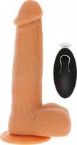 Silikoninis Dildo su Rotacija ir Vibracija, 21.5cm, Kūno Spalvos