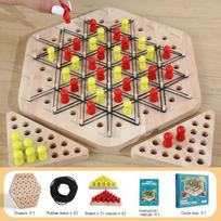 Multiplayer Party Battle Game Wooden Geometric Interlocking Chess Tabletop Game New Chain Geometry Chess Family Interactive Game Two-player Chess