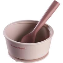 Tommee Tippee EasiStick™ Silicone Bowl & Spoon silikoninis dubenėlis su siurbtuku 4m+ Pink 1 vnt.