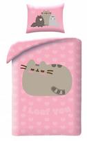 Paauglystės patalynės komplektas 140x200 Pusheen kačiuko mikropluošto